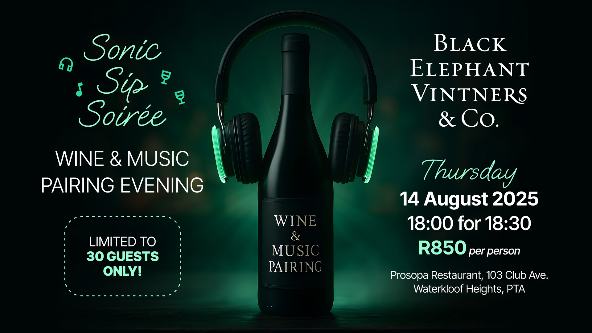 Black Elephant Vintners Wine & Music Pairing Evening