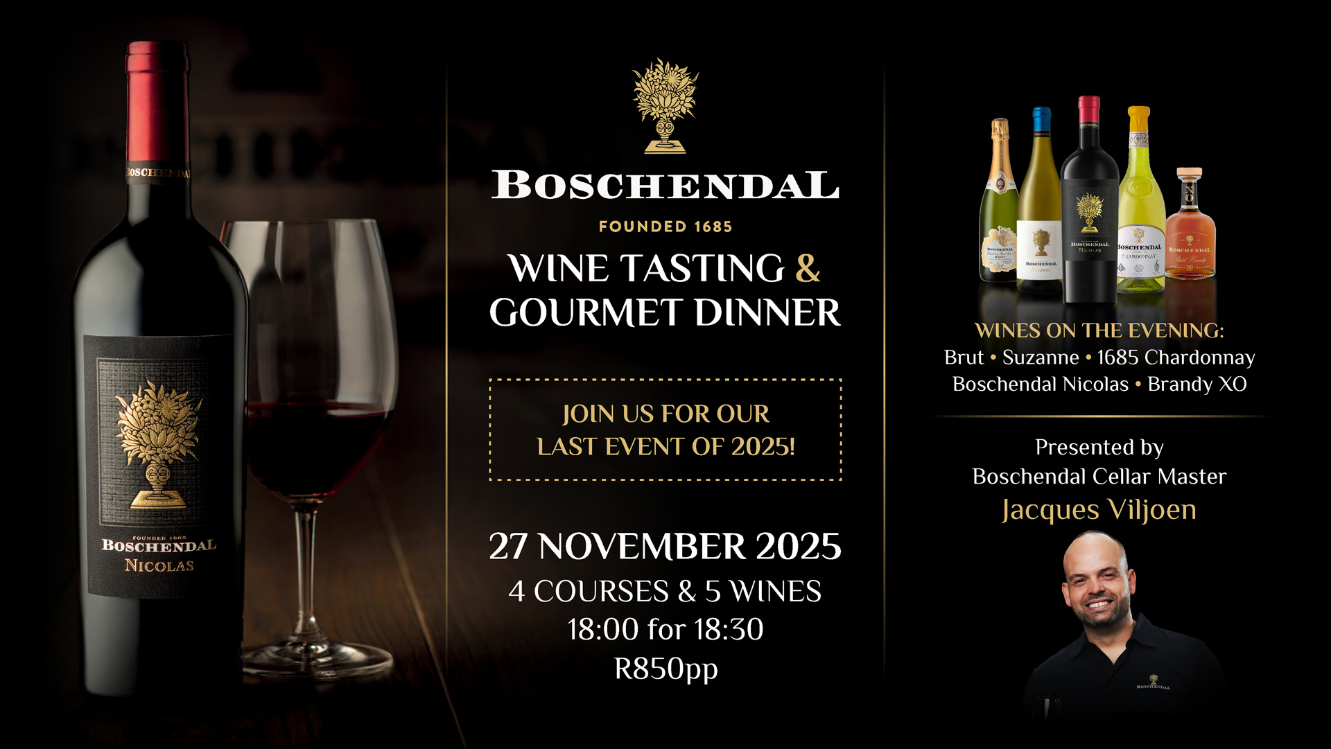 Boschendal Wine Tasting & Gourmet Dinner