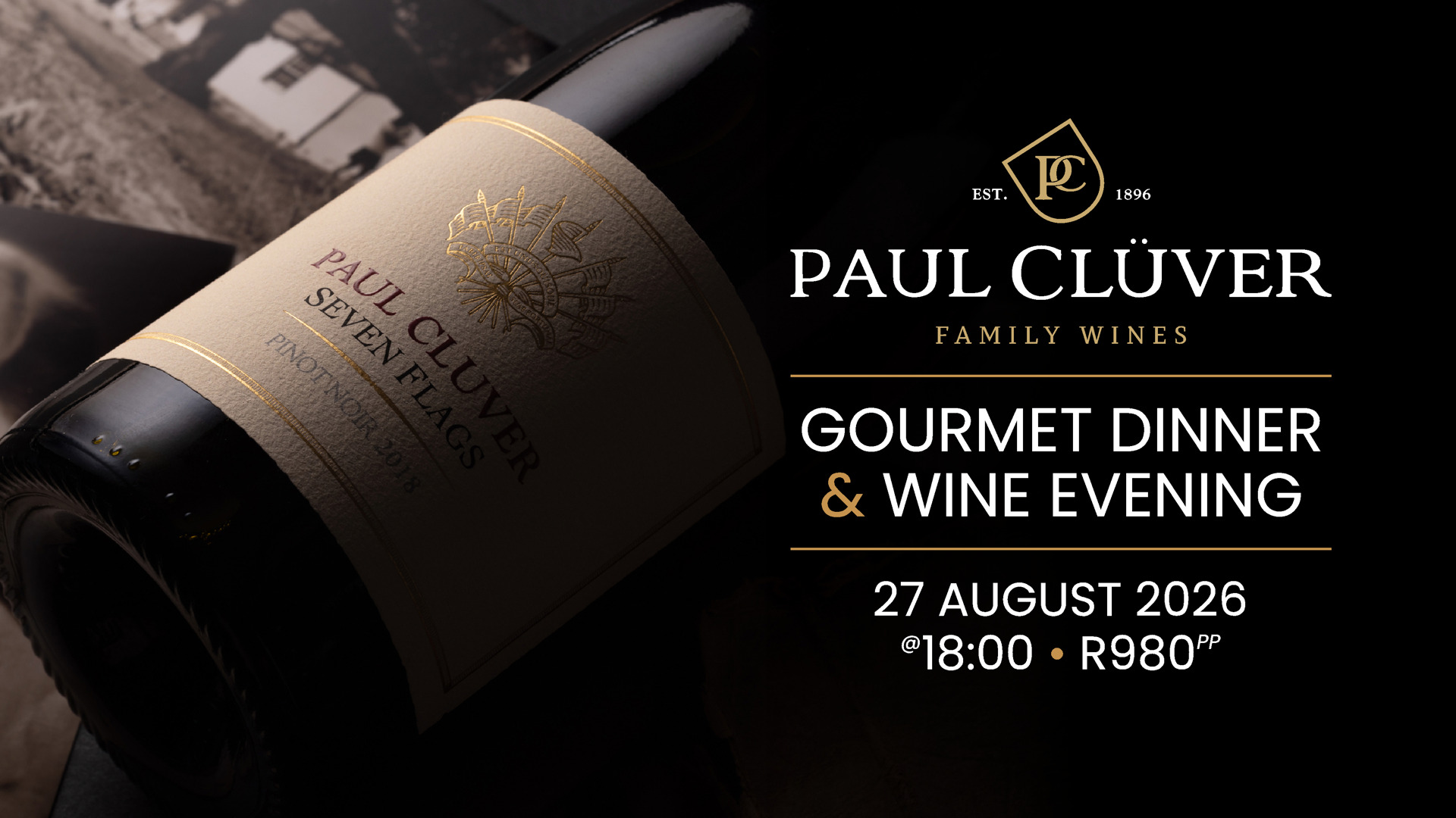 Paul Clüver Wine Evening & Gourmet Dinner- 2026.08.27 Paul Clüver Wine Evening & Gourmet Dinner- 2026.08.27